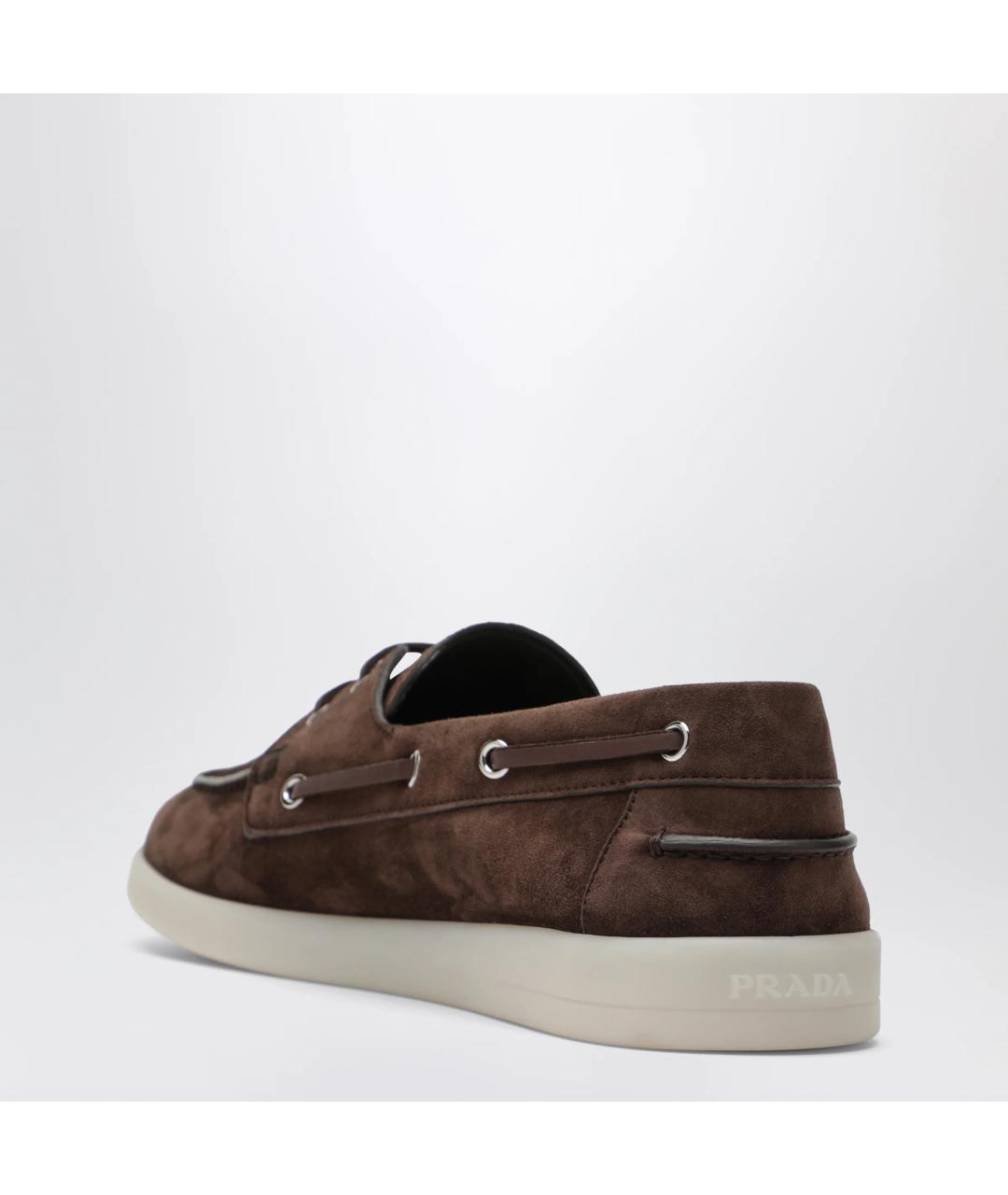 PRADA Коричневые замшевые лоферы, фото 2
