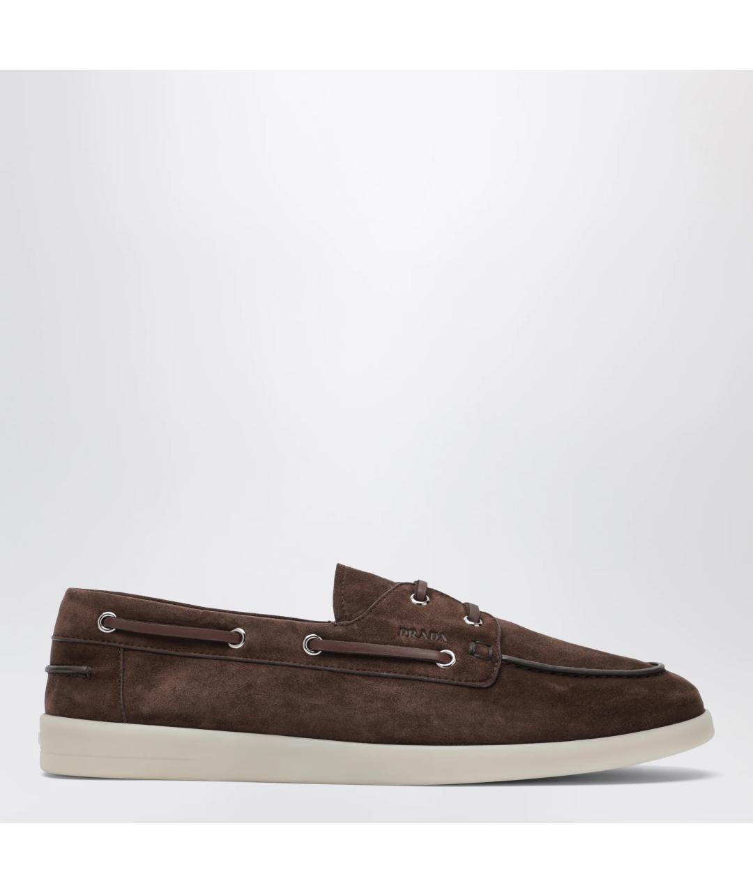 PRADA Коричневые замшевые лоферы, фото 3