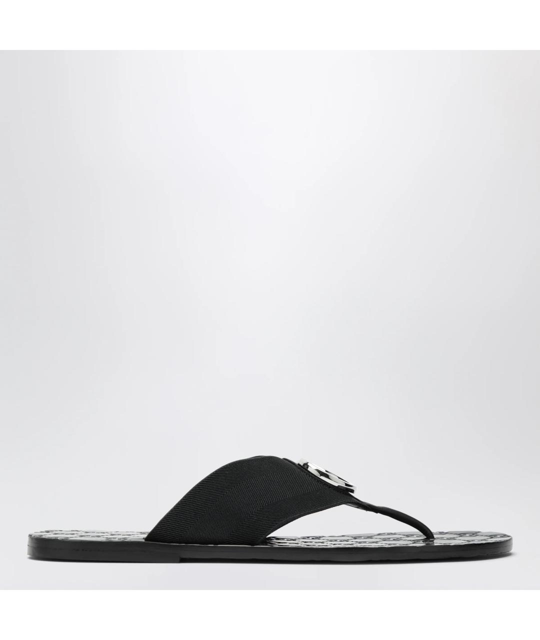 GUCCI Черные текстильные шлепанцы, фото 3