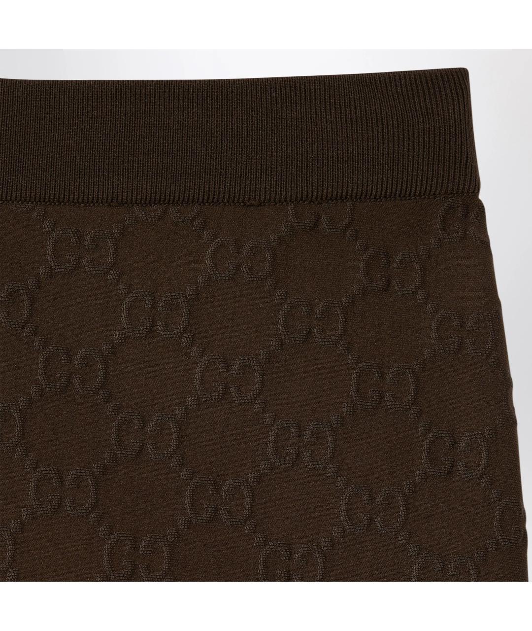 GUCCI Коричневые хлопковые леггинсы и велосипедки, фото 2