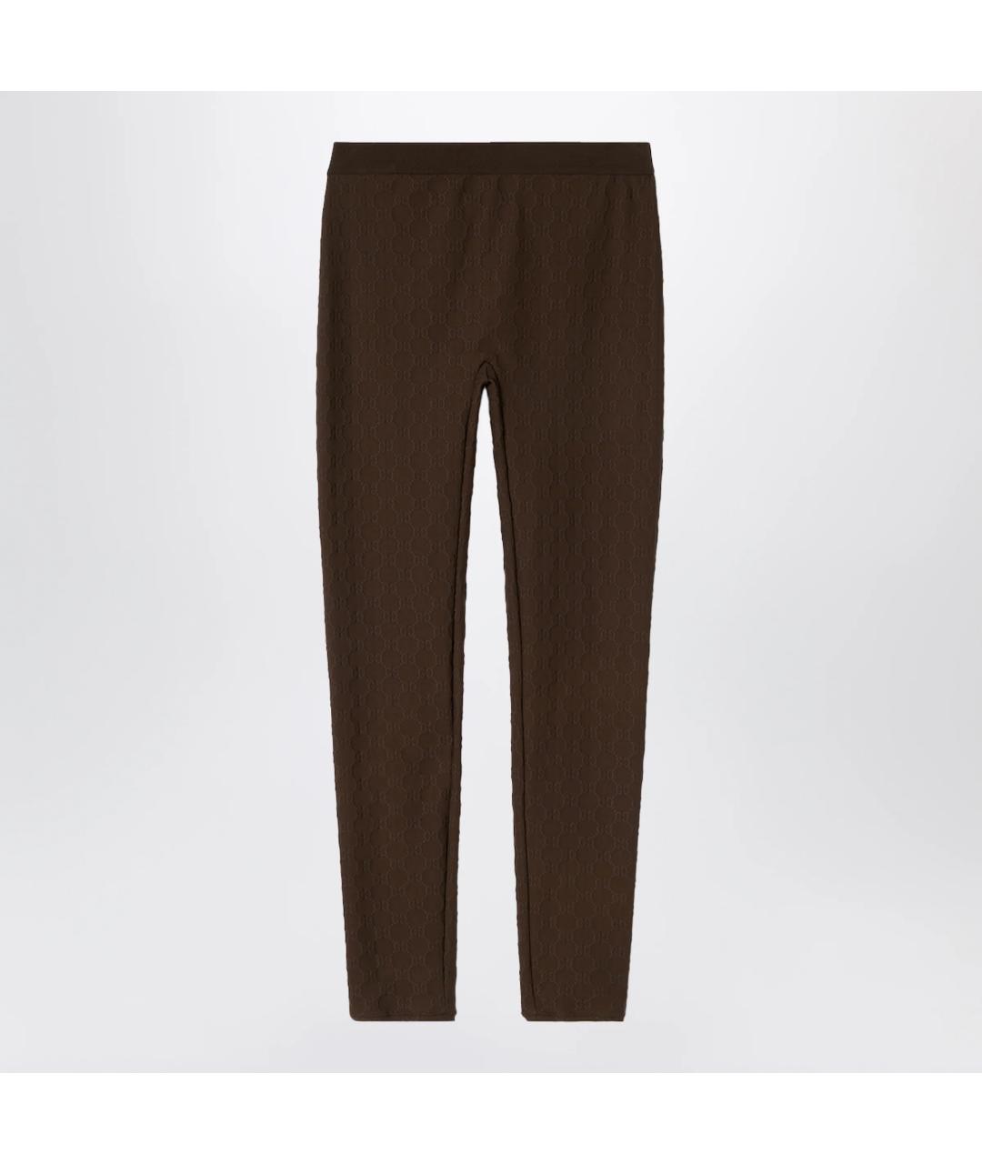 GUCCI Коричневые хлопковые леггинсы и велосипедки, фото 3