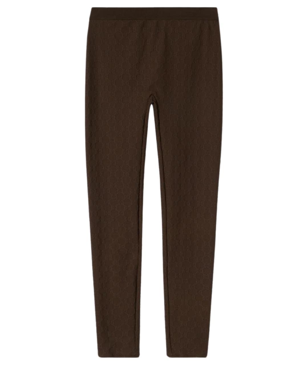 GUCCI Коричневые хлопковые леггинсы и велосипедки, фото 1