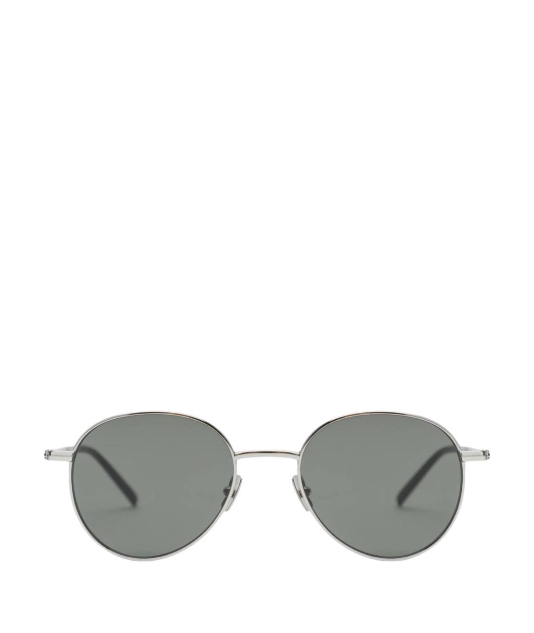 SAINT LAURENT Серебряные металлические солнцезащитные очки, фото 1