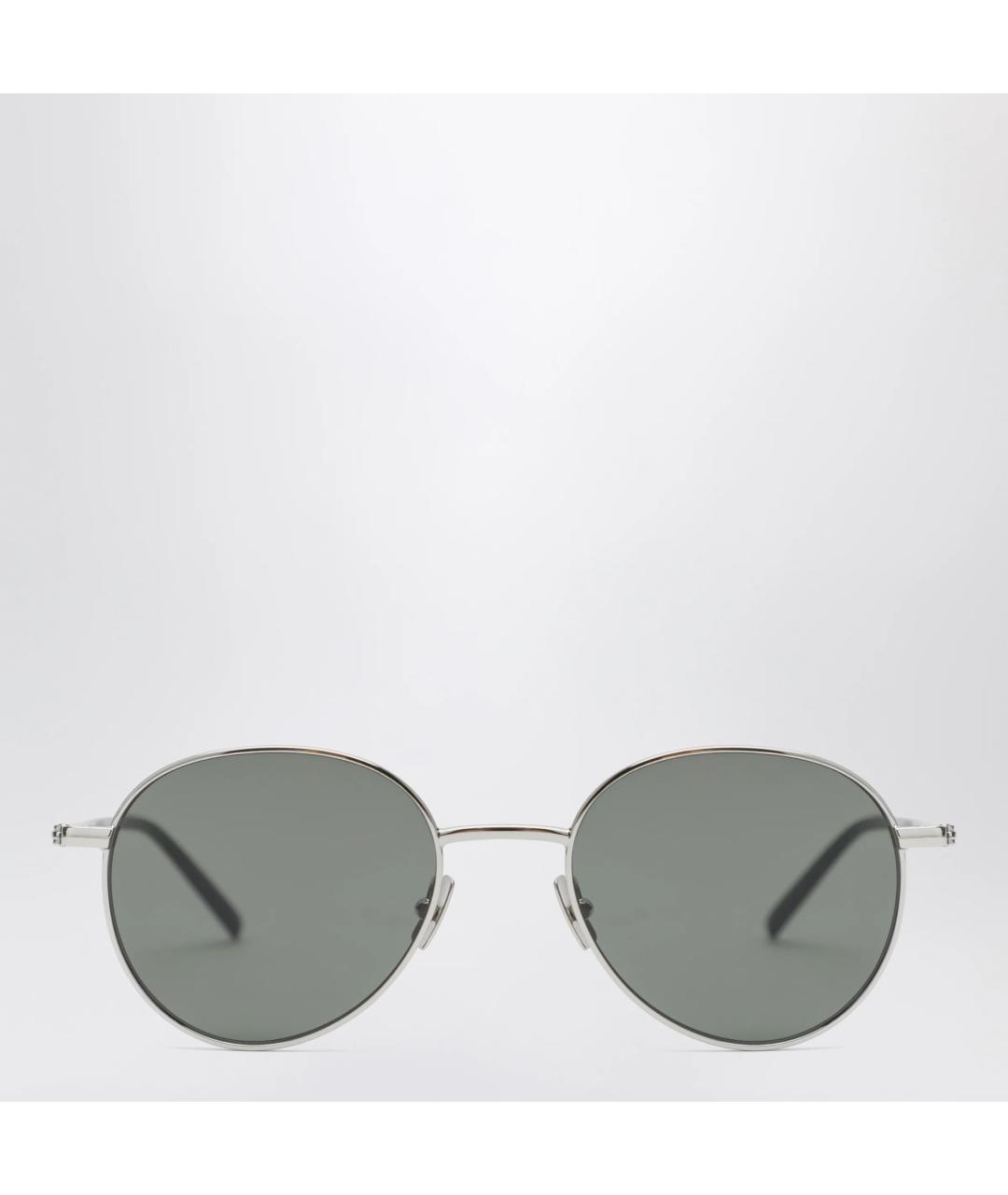 SAINT LAURENT Серебряные металлические солнцезащитные очки, фото 3