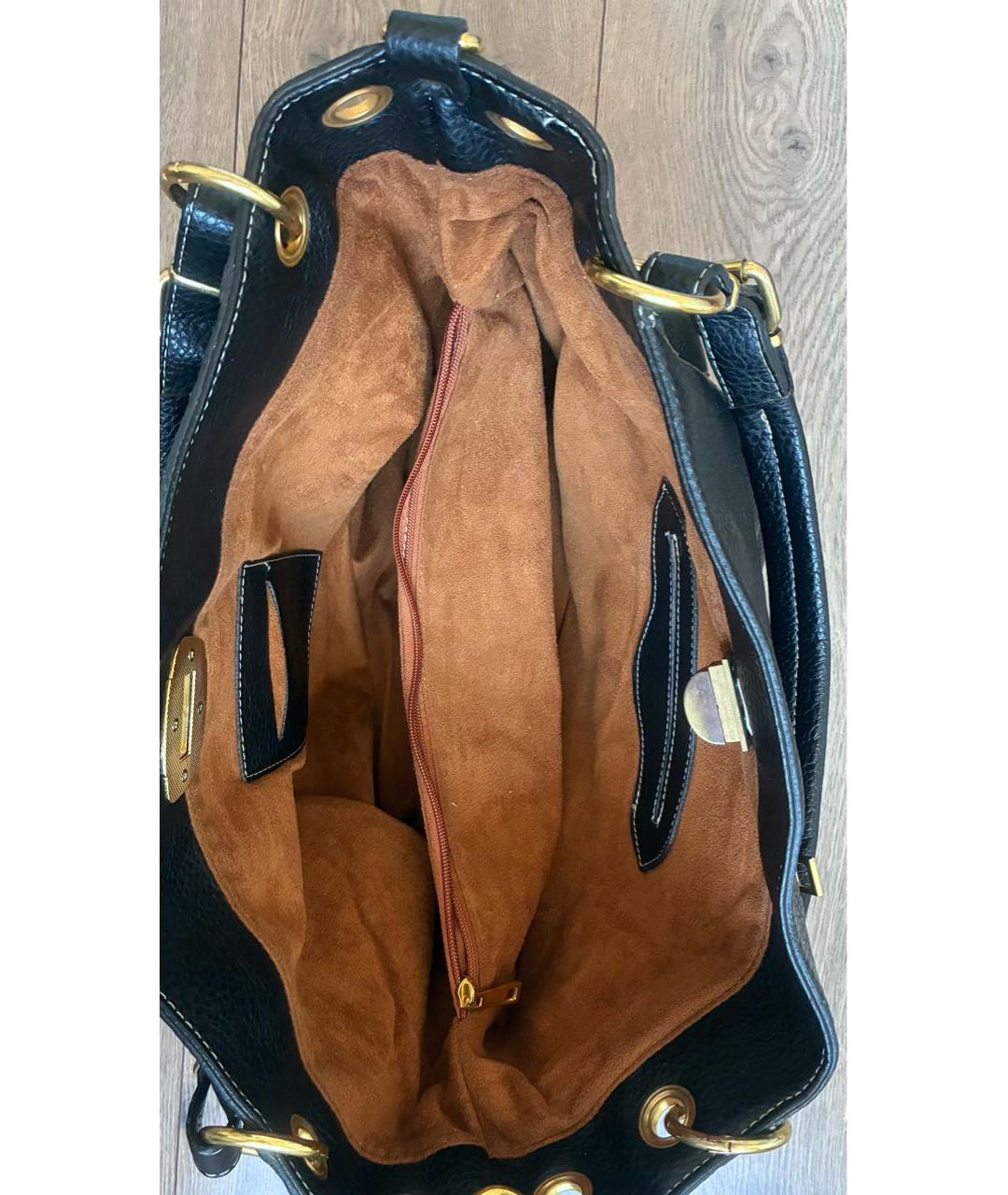 FENDI Черная кожаная сумка тоут, фото 4