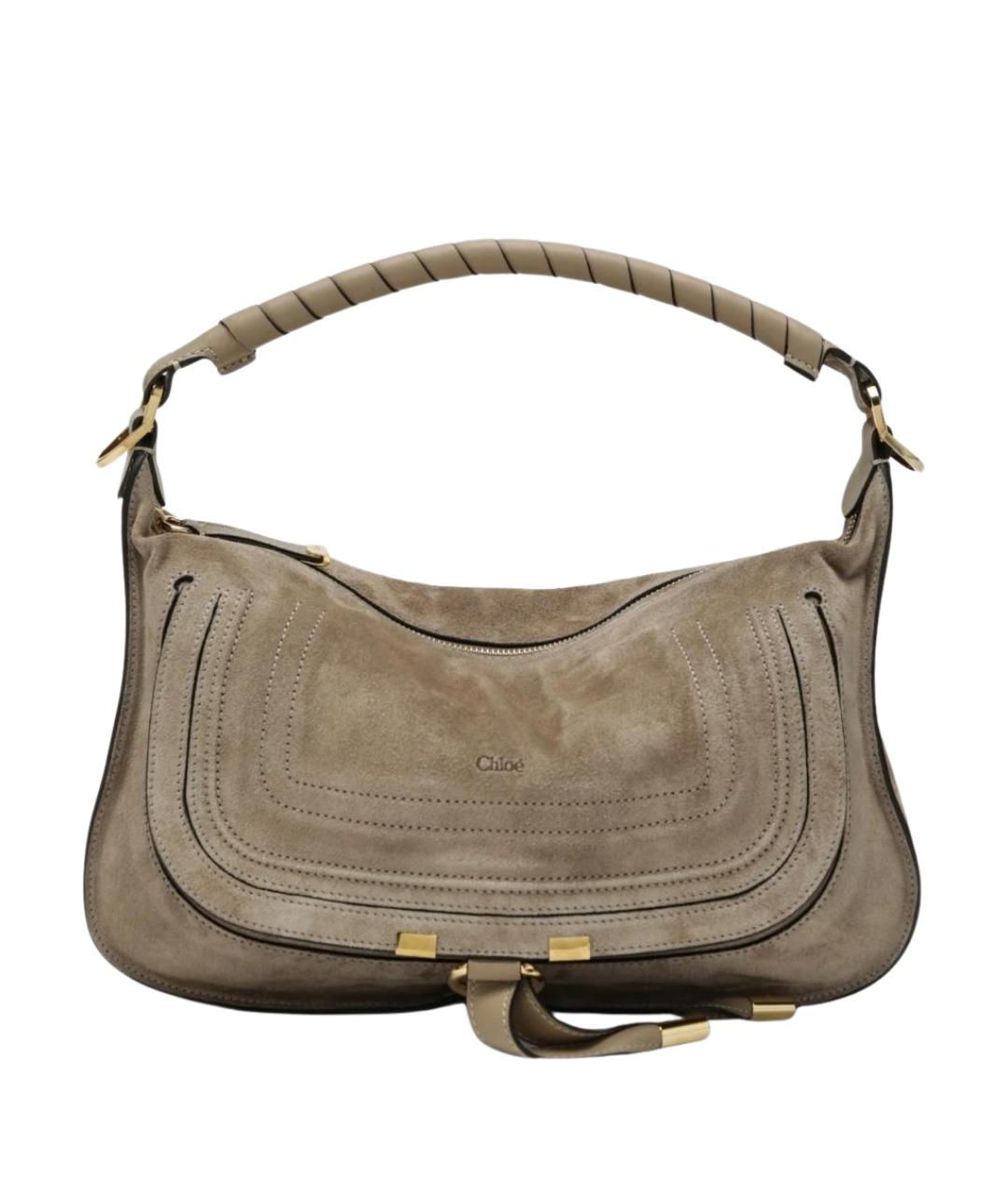 CHLOE Бежевая замшевая сумка через плечо, фото 1