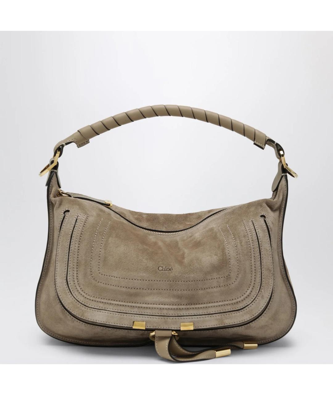 CHLOE Бежевая замшевая сумка через плечо, фото 3