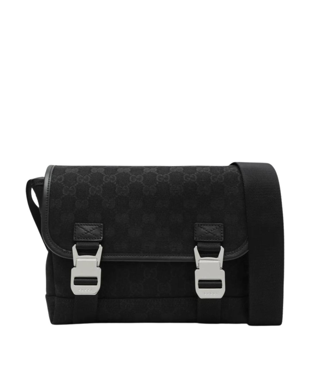 GUCCI Черная тканевая сумка на плечо, фото 1