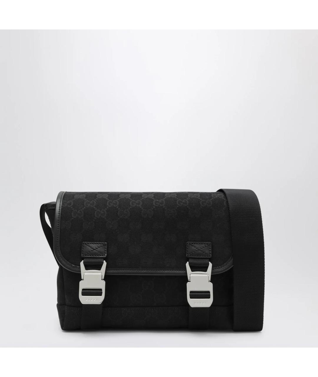 GUCCI Черная тканевая сумка на плечо, фото 3