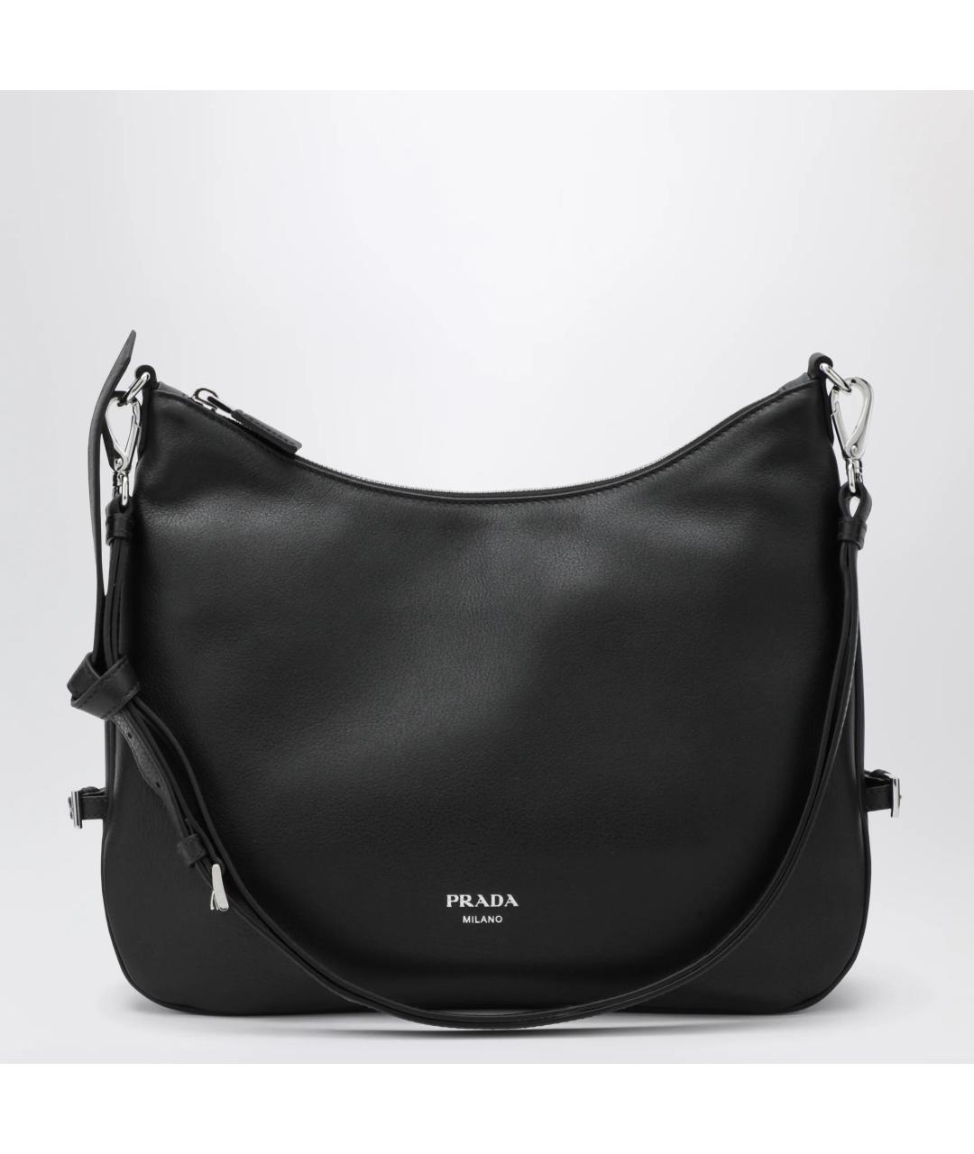 PRADA Черная кожаная сумка через плечо, фото 3