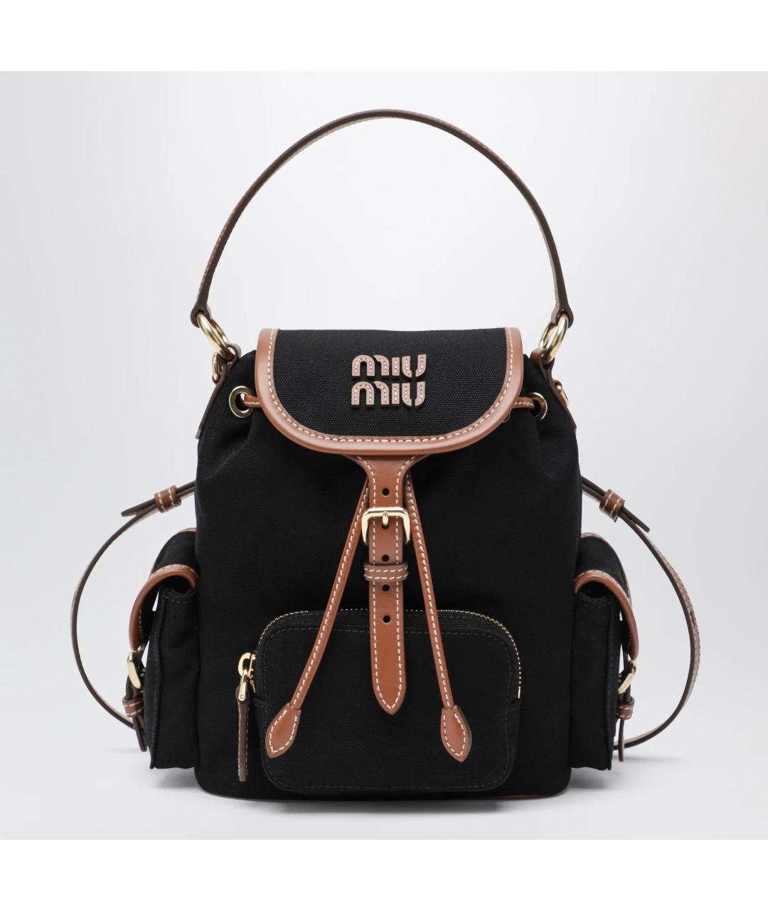 MIU MIU Черный тканевый рюкзак, фото 3