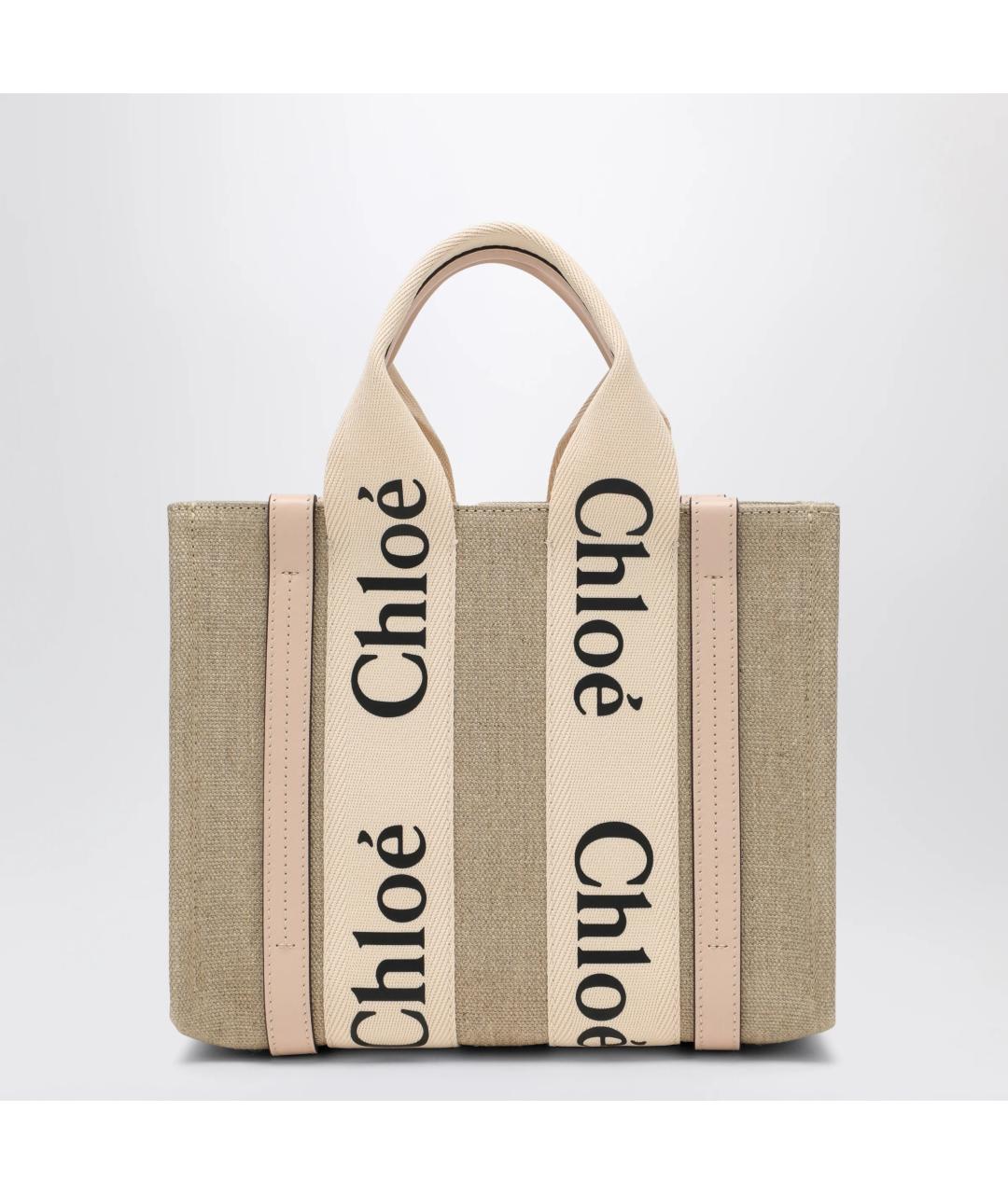 CHLOE Бежевая хлопковая сумка тоут, фото 2