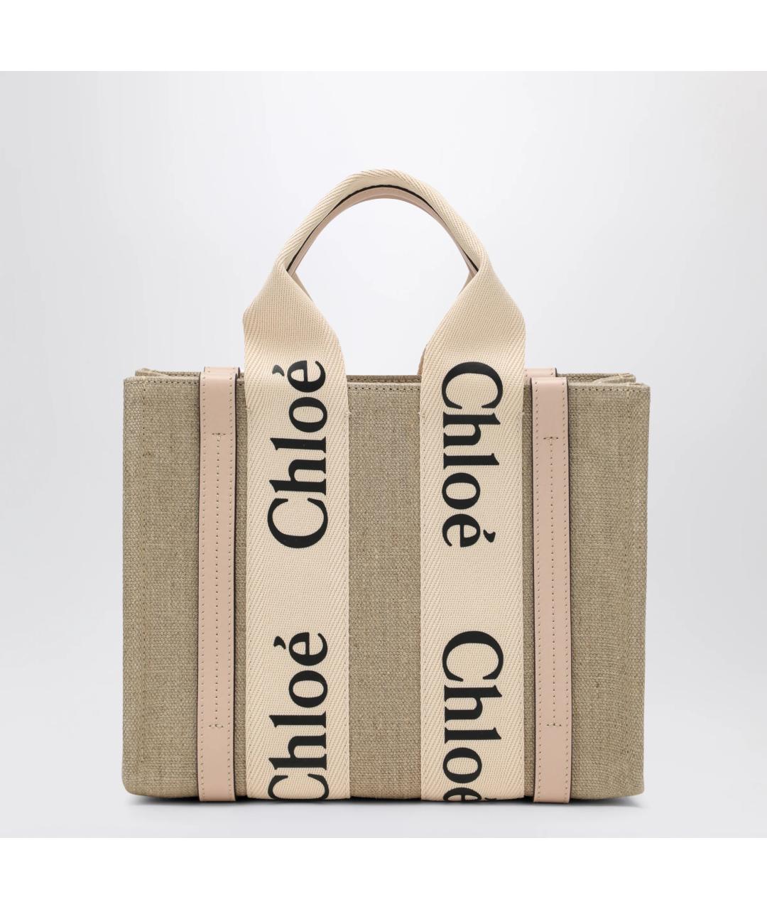 CHLOE Бежевая хлопковая сумка тоут, фото 3
