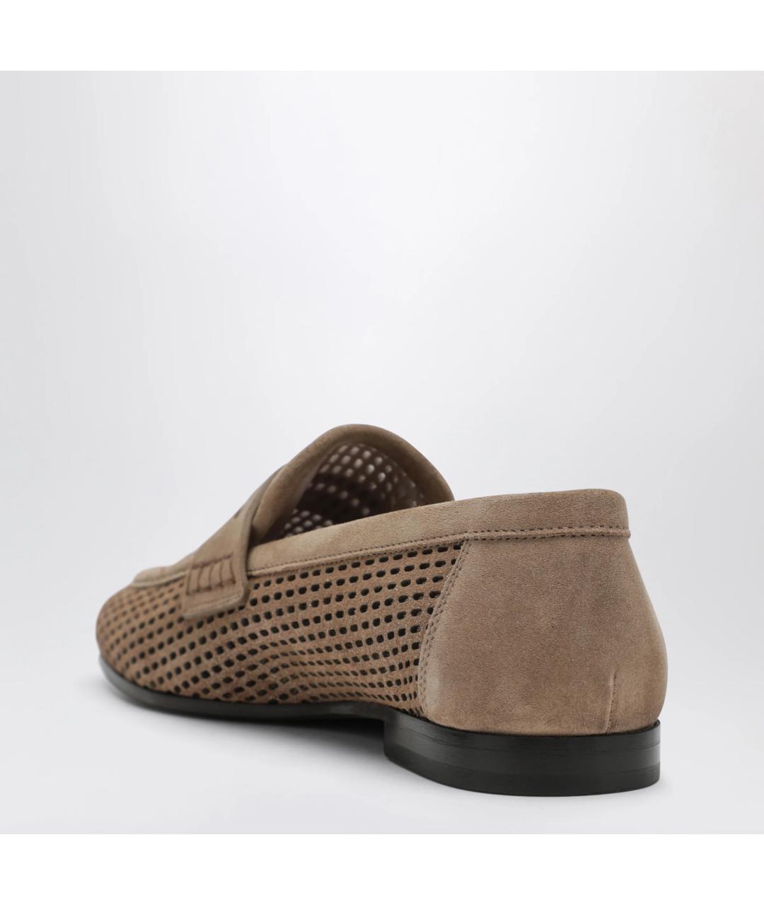BRUNELLO CUCINELLI Бежевые замшевые лоферы, фото 2