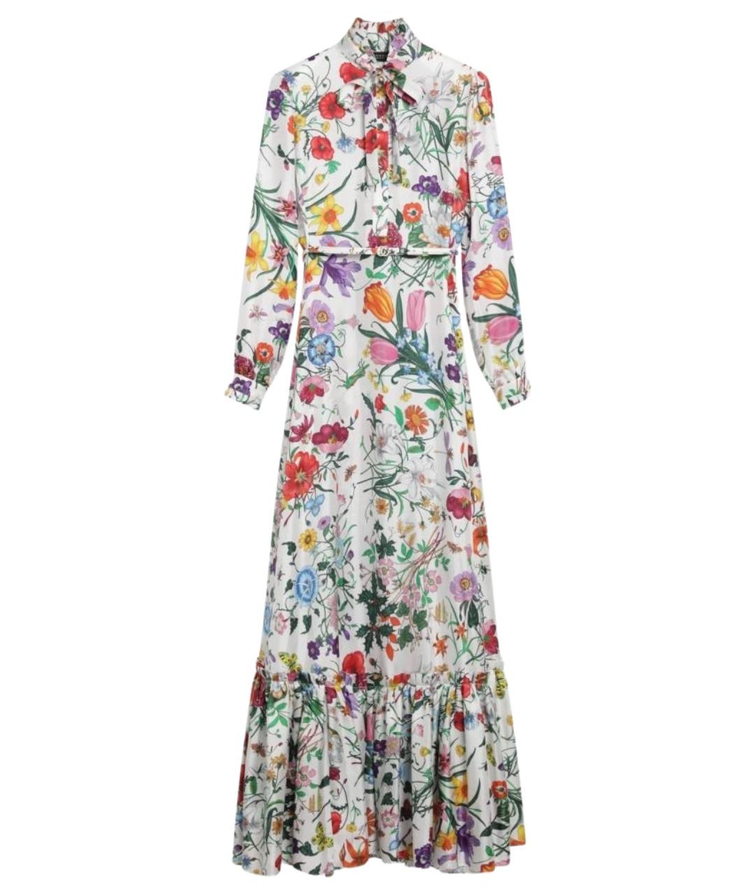 GUCCI Мульти шелковое платье, фото 1