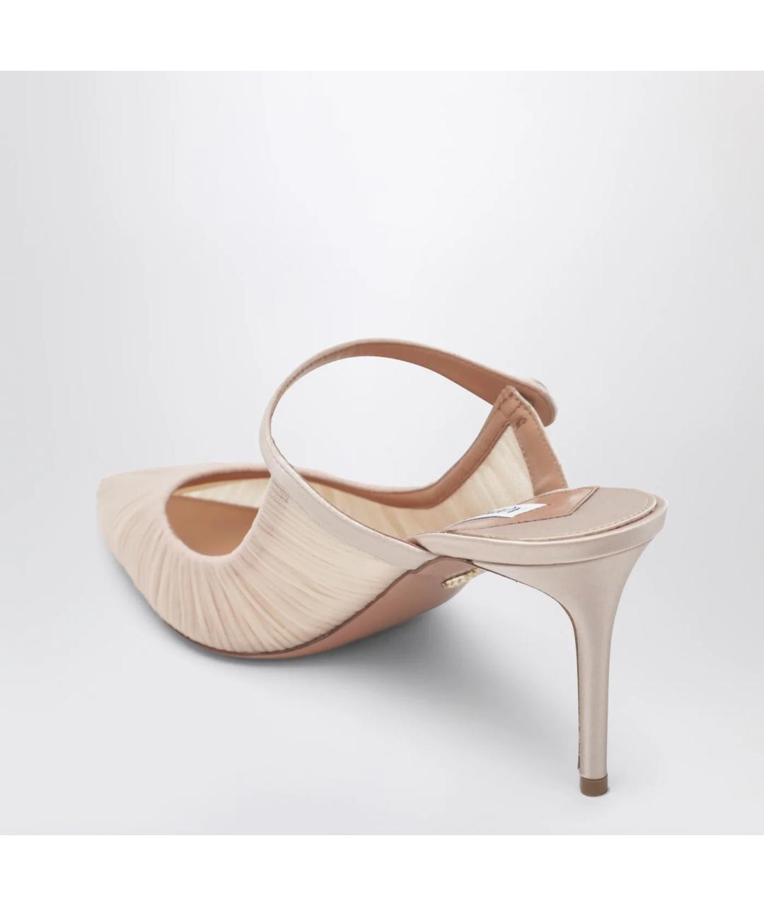 AQUAZZURA Розовые текстильные мюли, фото 2