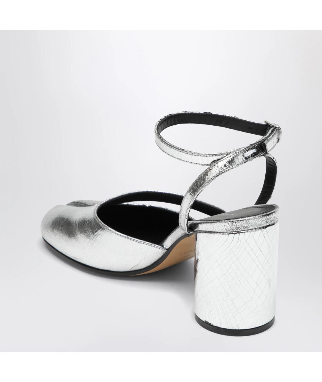 MAISON MARGIELA Серебряные кожаные туфли, фото 2