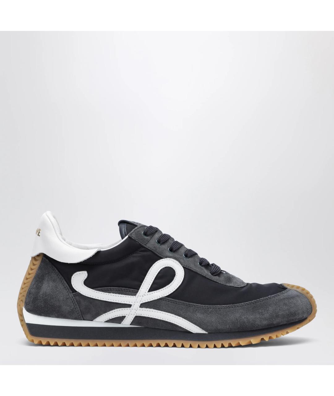 LOEWE Темно-синие замшевые низкие кроссовки / кеды, фото 3