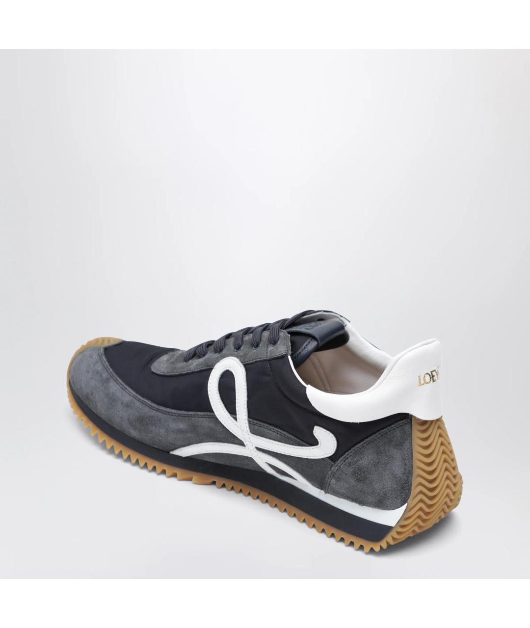 LOEWE Темно-синие замшевые низкие кроссовки / кеды, фото 2