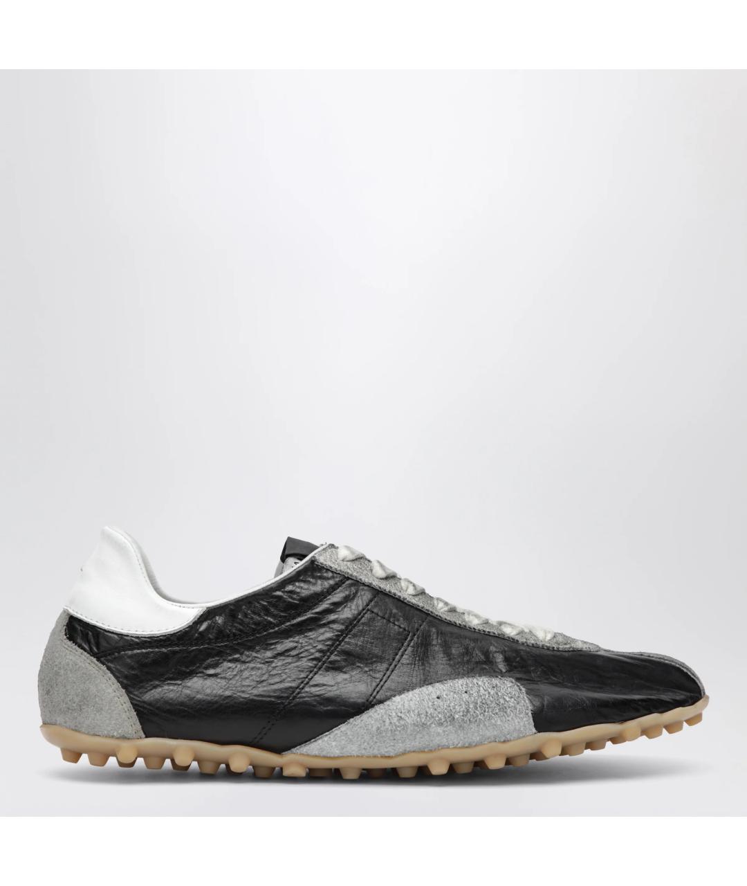 MAISON MARGIELA Черные кожаные низкие кроссовки / кеды, фото 3