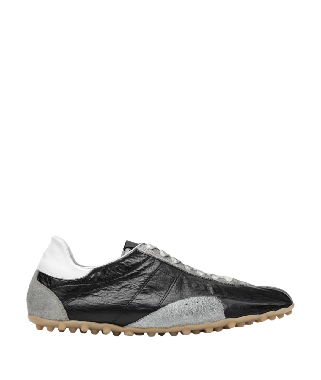 MAISON MARGIELA Черные кожаные низкие кроссовки / кеды, фото 1