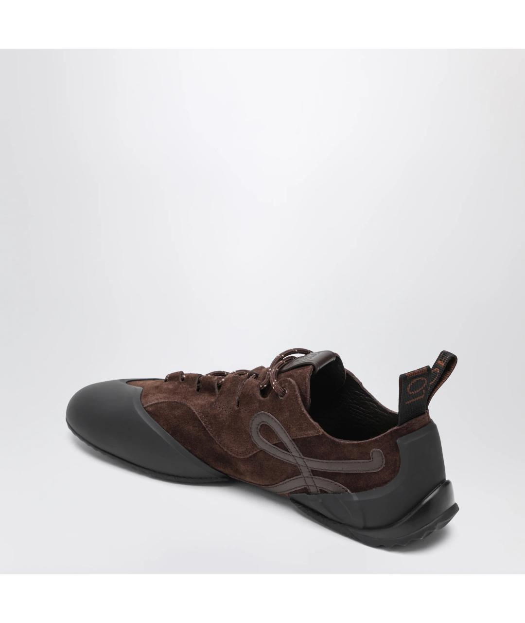 LOEWE Коричневые замшевые кроссовки, фото 2