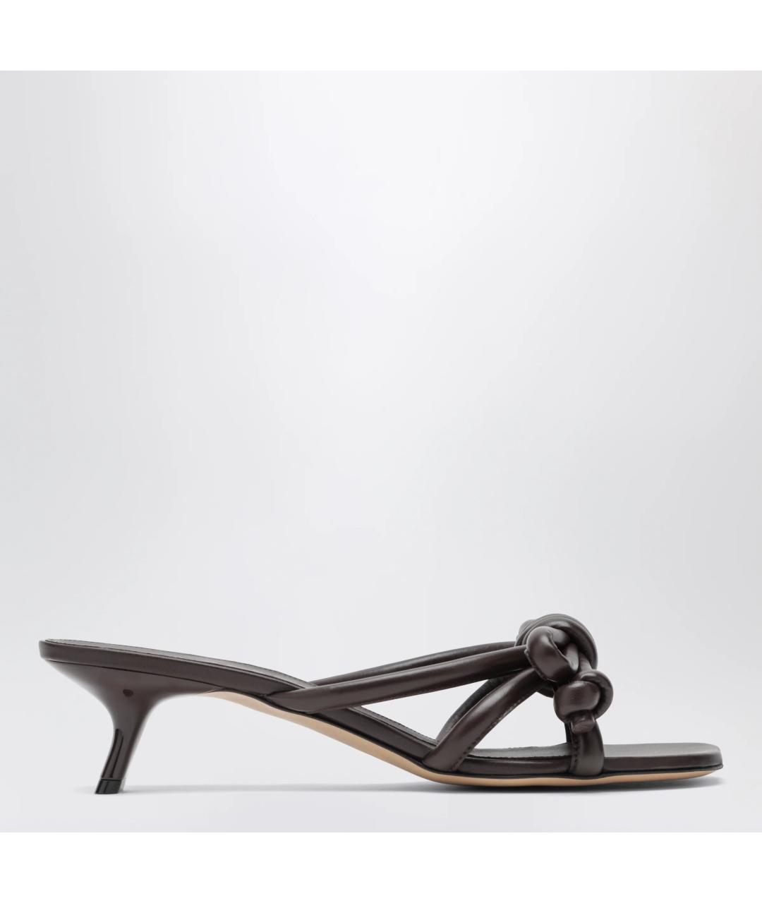 LOEWE Коричневые кожаные мюли, фото 3