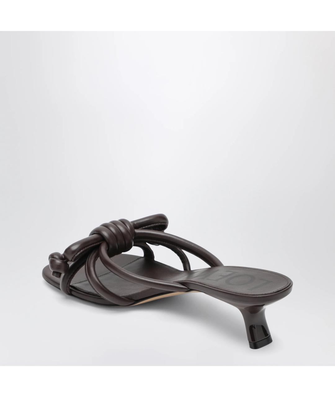 LOEWE Коричневые кожаные мюли, фото 2