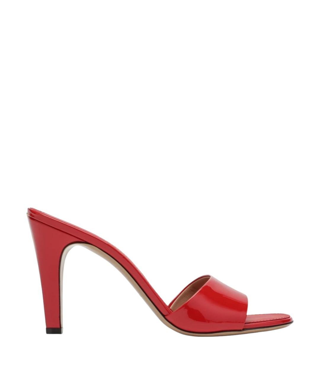 FERRAGAMO Красные мюли из лакированной кожи, фото 1