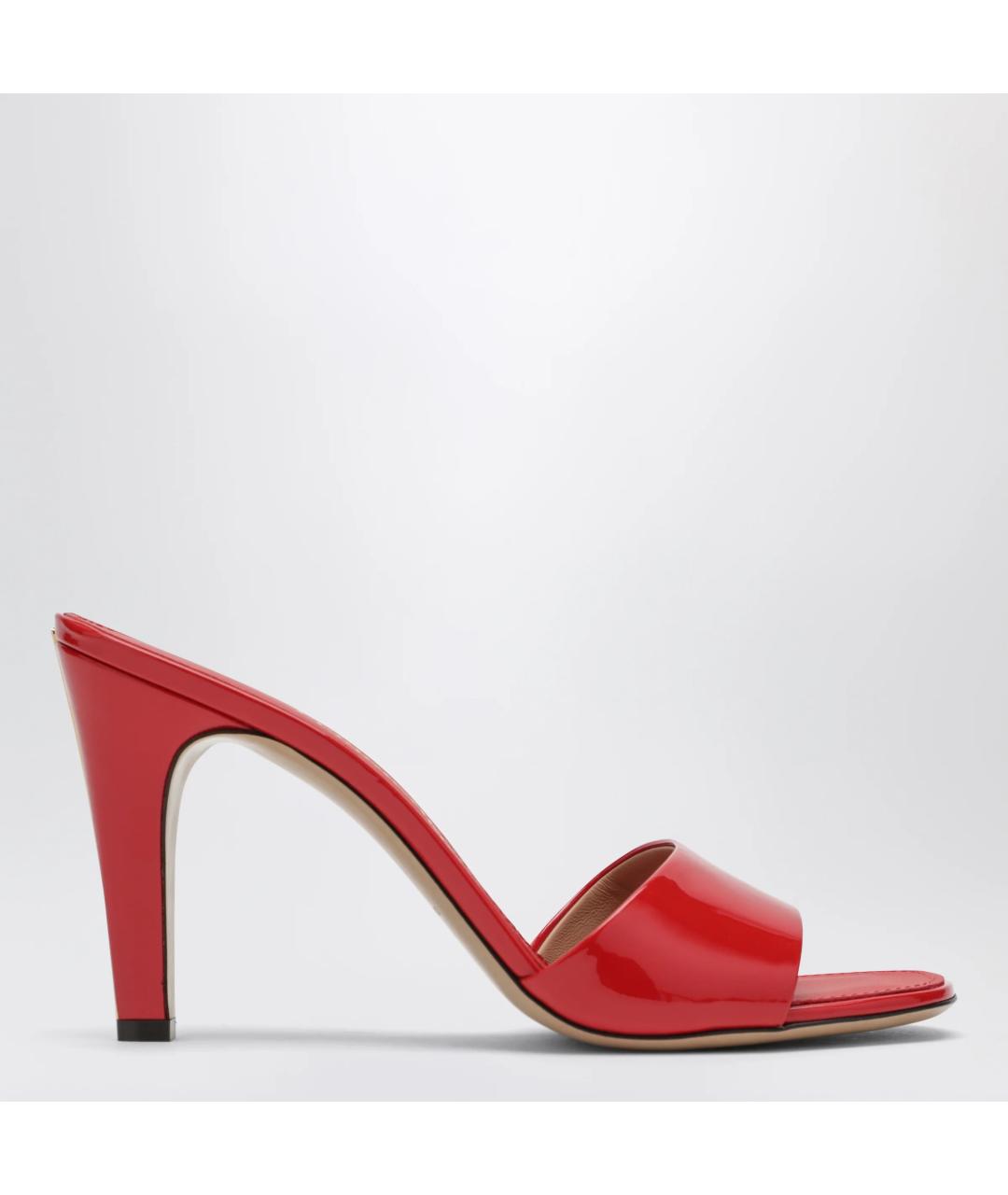 FERRAGAMO Красные мюли из лакированной кожи, фото 3