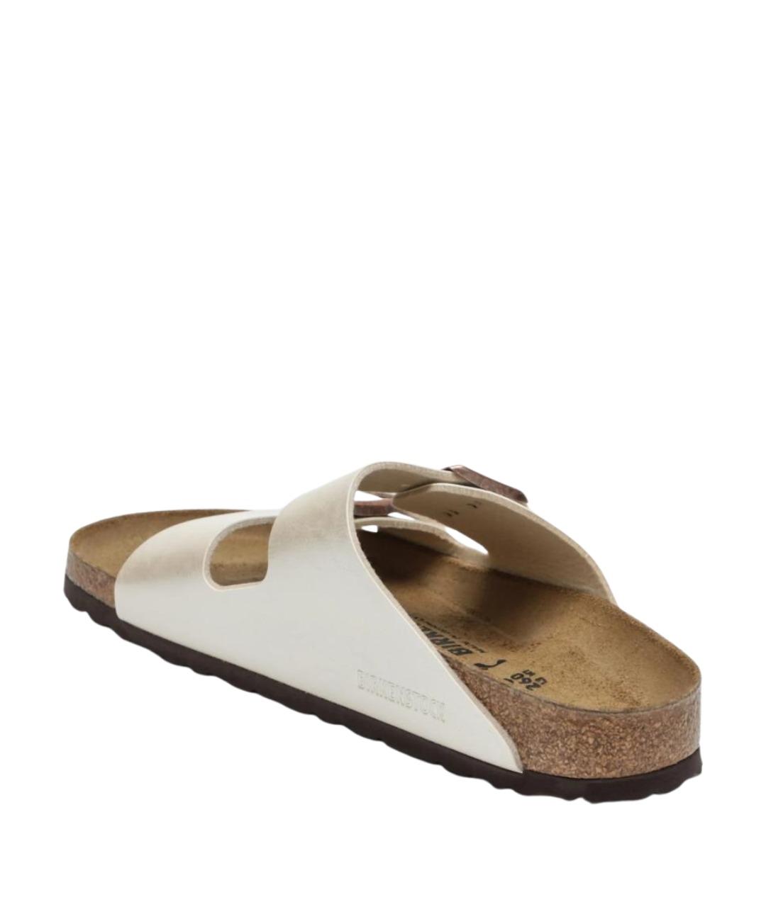 BIRKENSTOCK Белые кожаные шлепанцы, фото 2