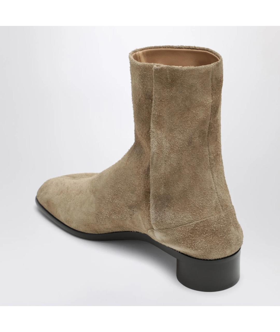 MAISON MARGIELA Бежевые замшевые высокие ботинки, фото 2