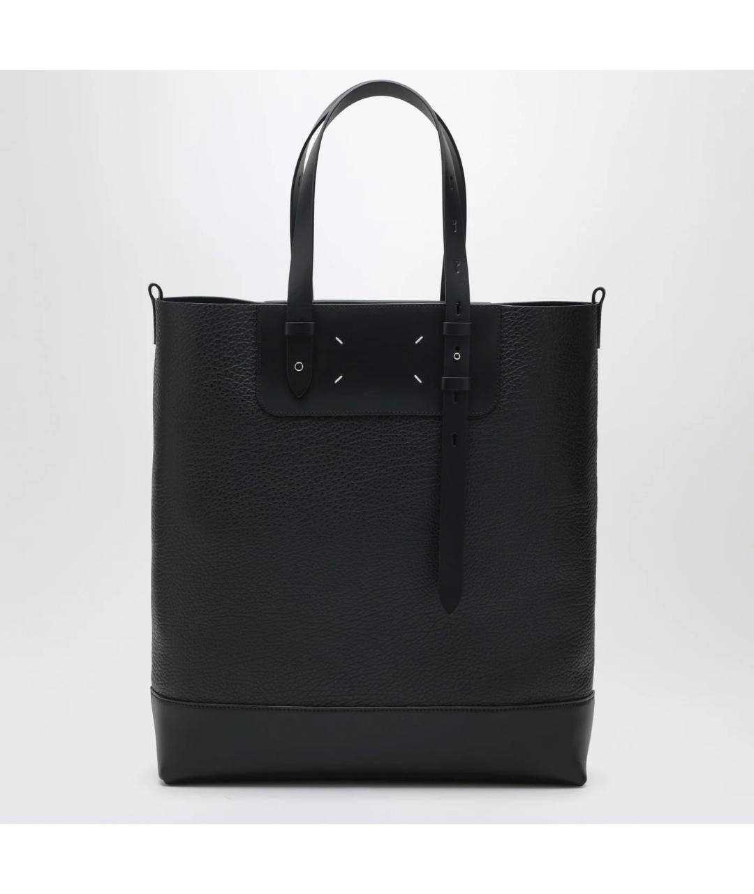 MAISON MARGIELA Черная кожаная сумка тоут, фото 3