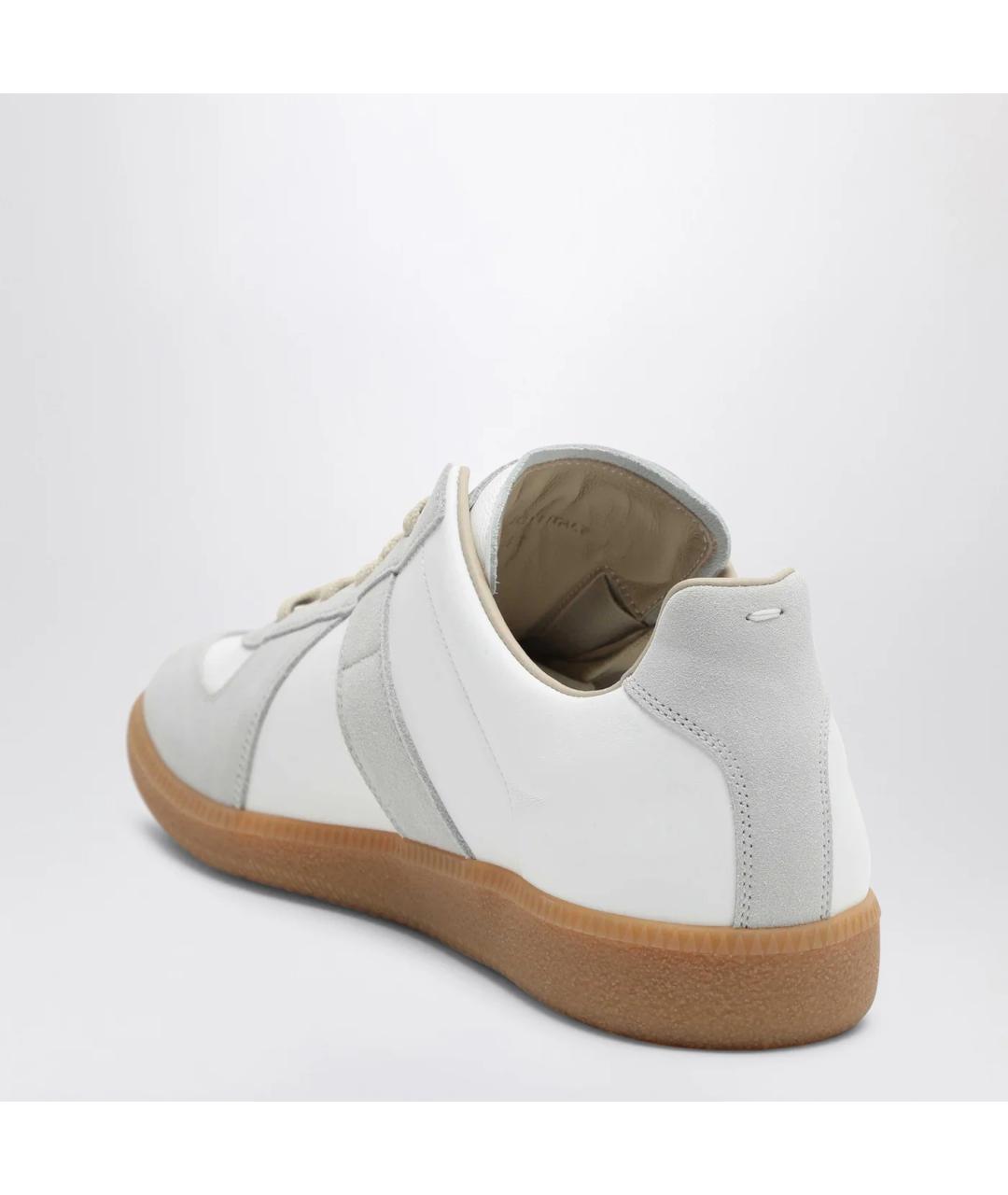 MAISON MARGIELA Белые кожаные низкие кроссовки / кеды, фото 2