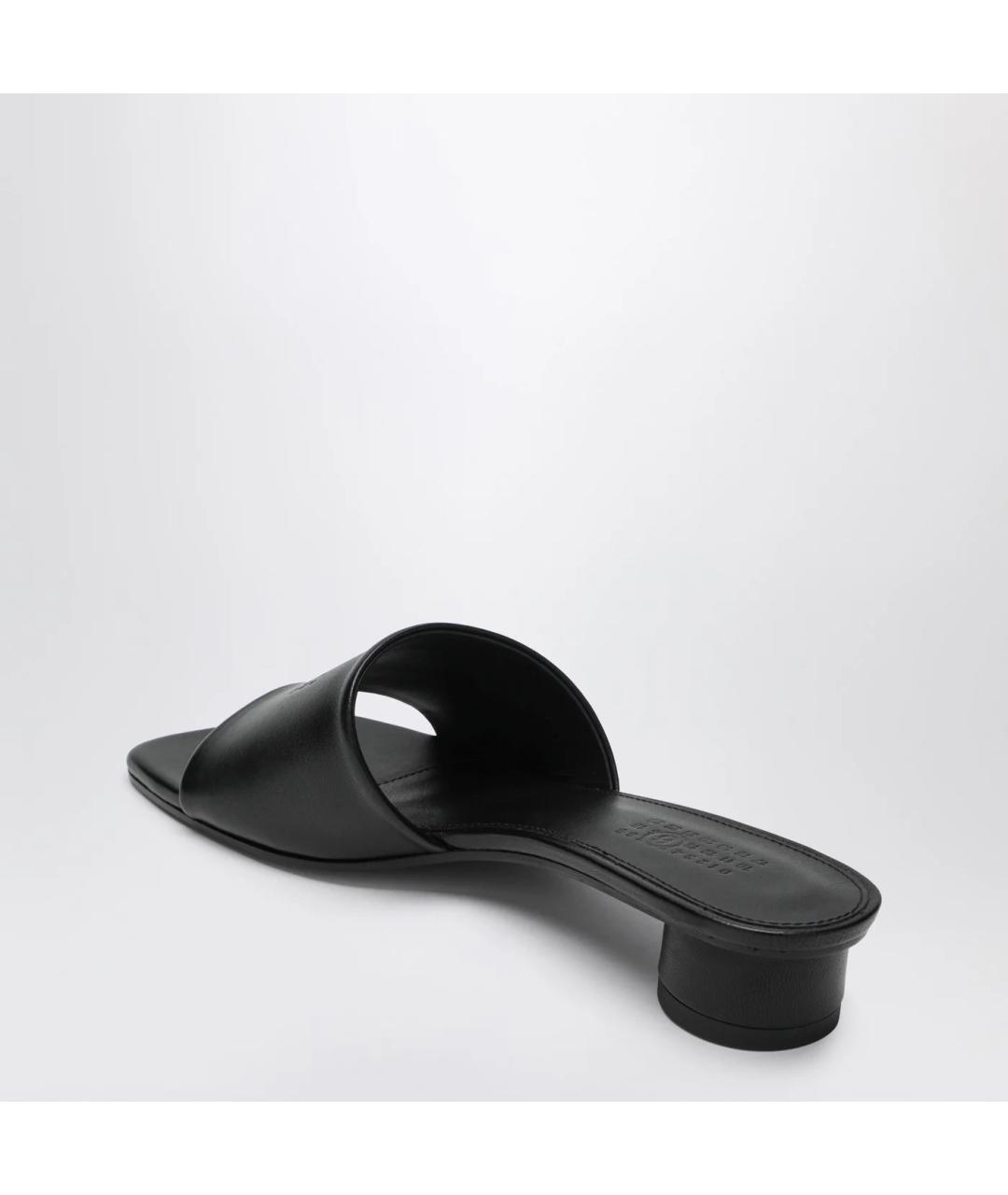 MM6 MAISON MARGIELA Черные кожаные мюли, фото 2