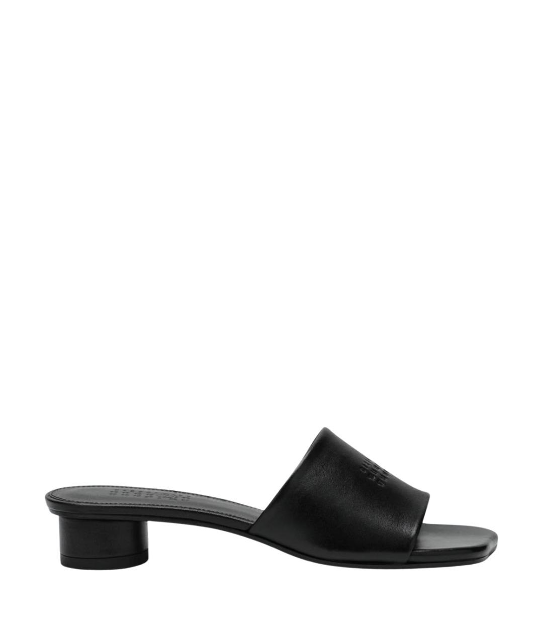 MM6 MAISON MARGIELA Черные кожаные мюли, фото 1