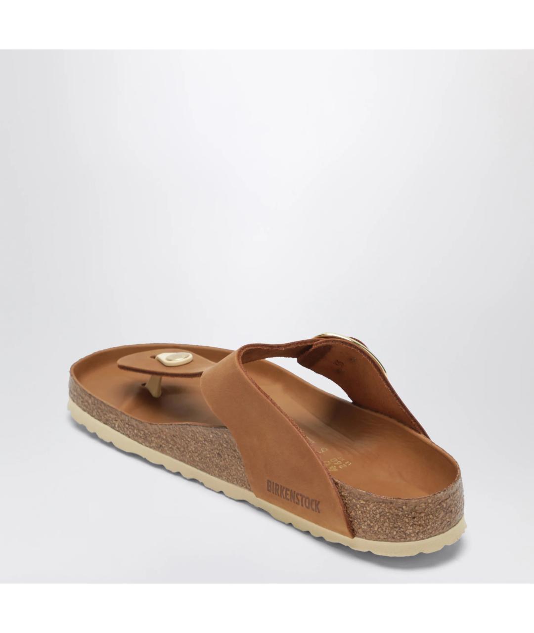 BIRKENSTOCK Коричневые кожаные шлепанцы, фото 2