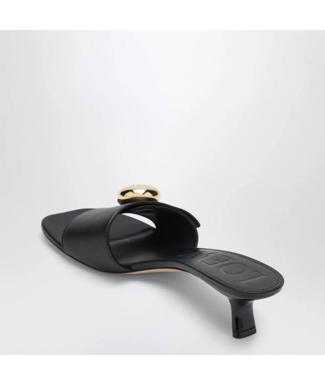 LOEWE Черные кожаные мюли, фото 2
