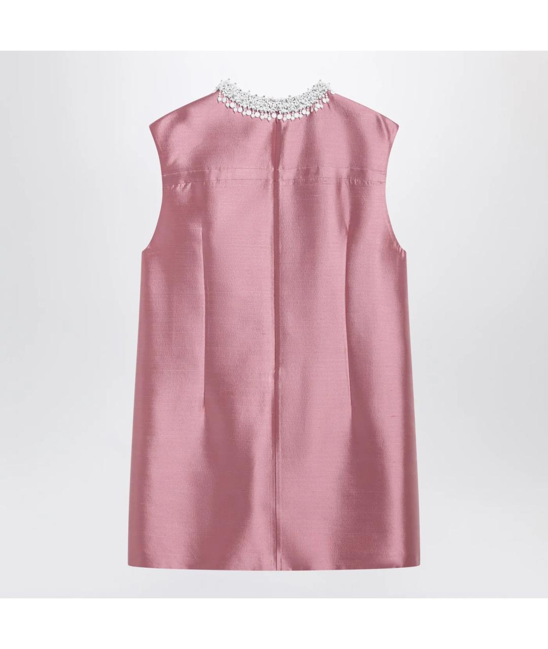 PRADA Розовое шелковое коктейльное платье, фото 2