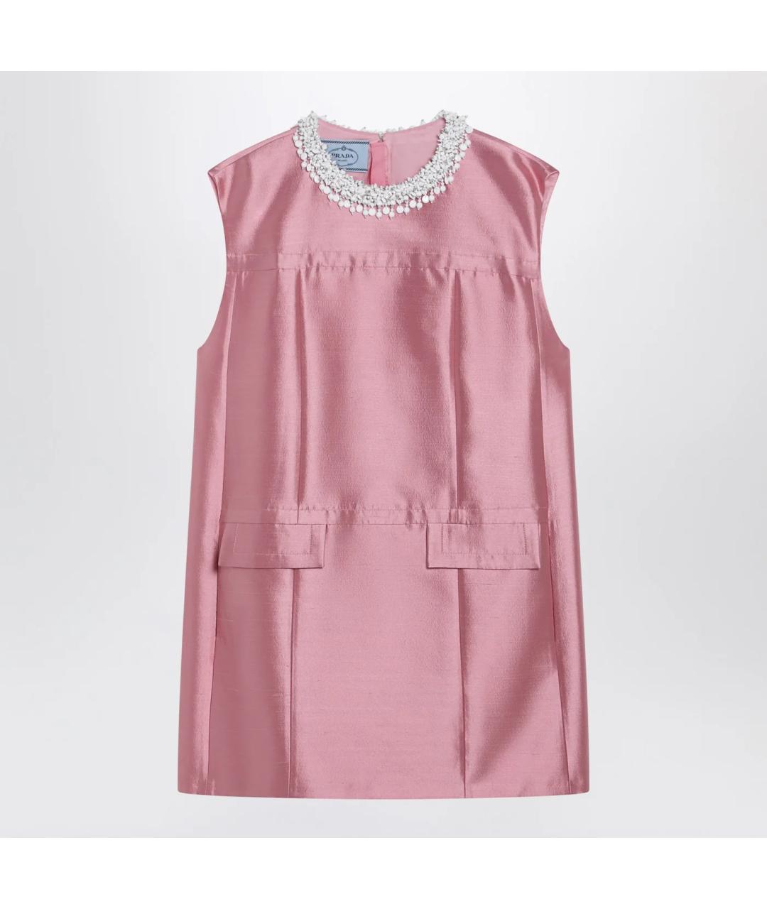 PRADA Розовое шелковое коктейльное платье, фото 3