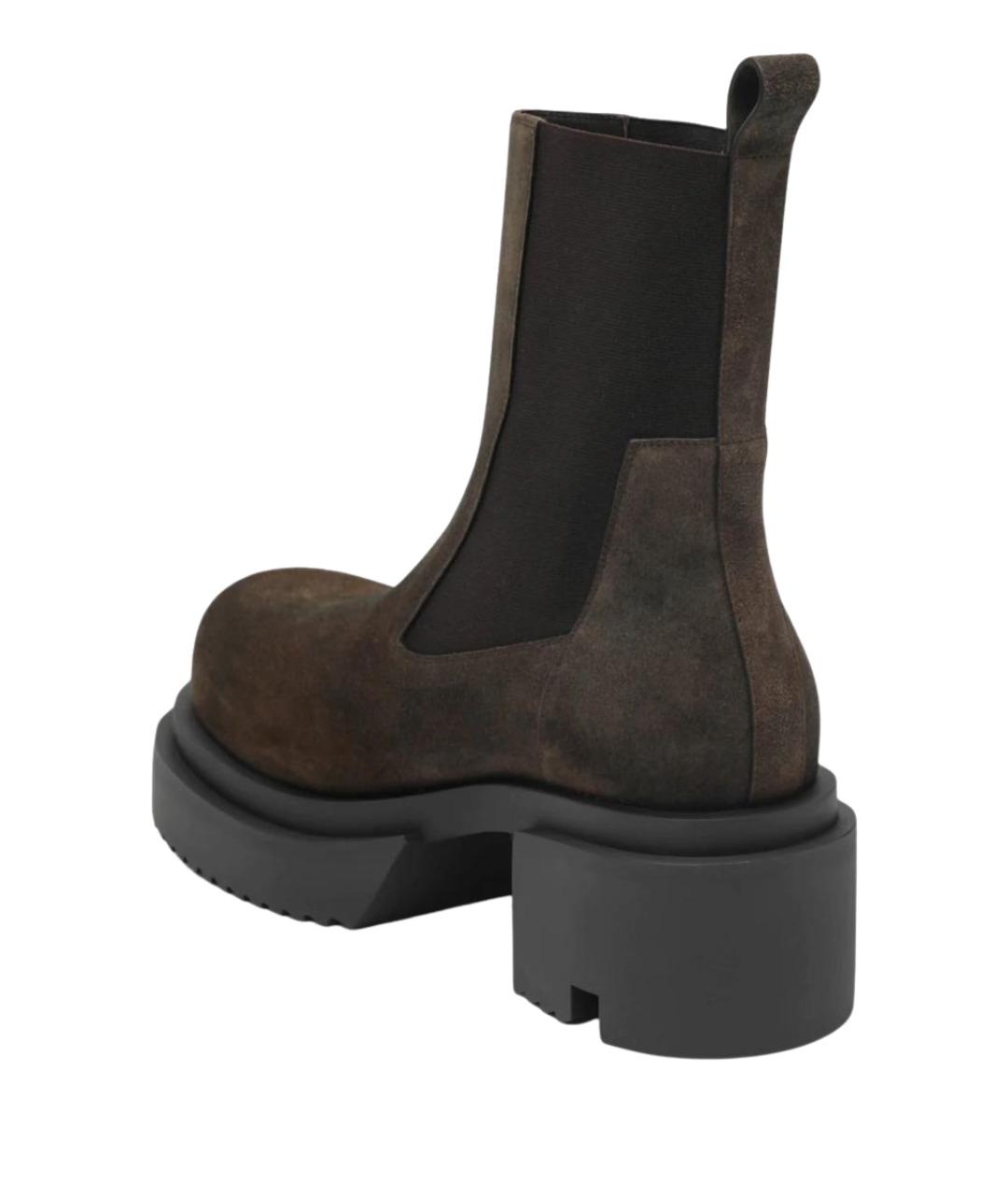 RICK OWENS Коричневые замшевые высокие ботинки, фото 2