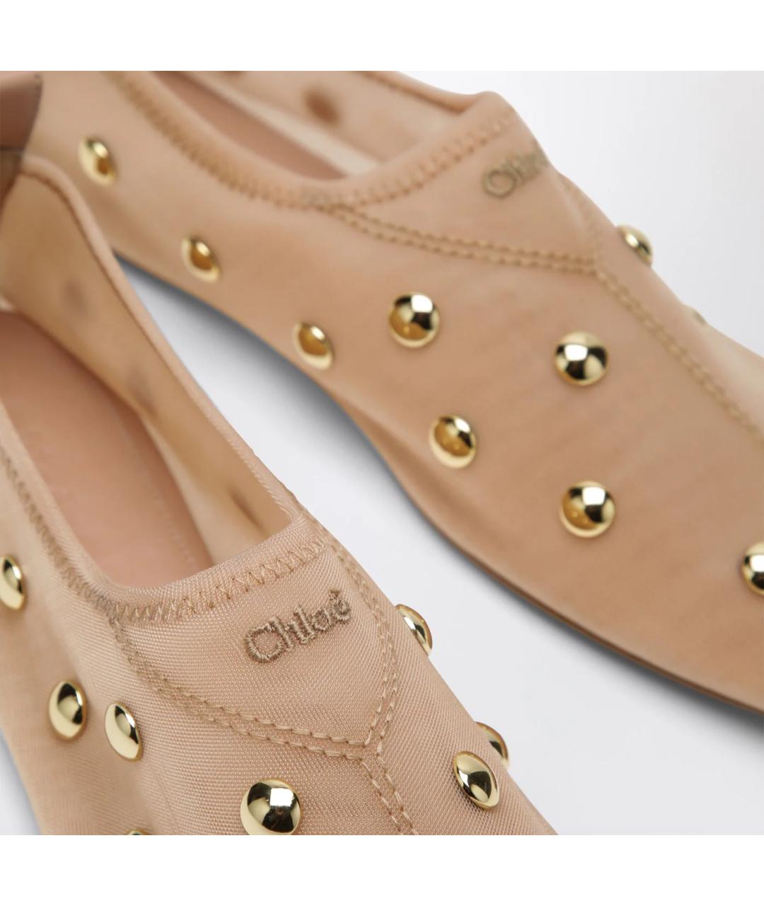 CHLOE Бежевые синтетические балетки, фото 2