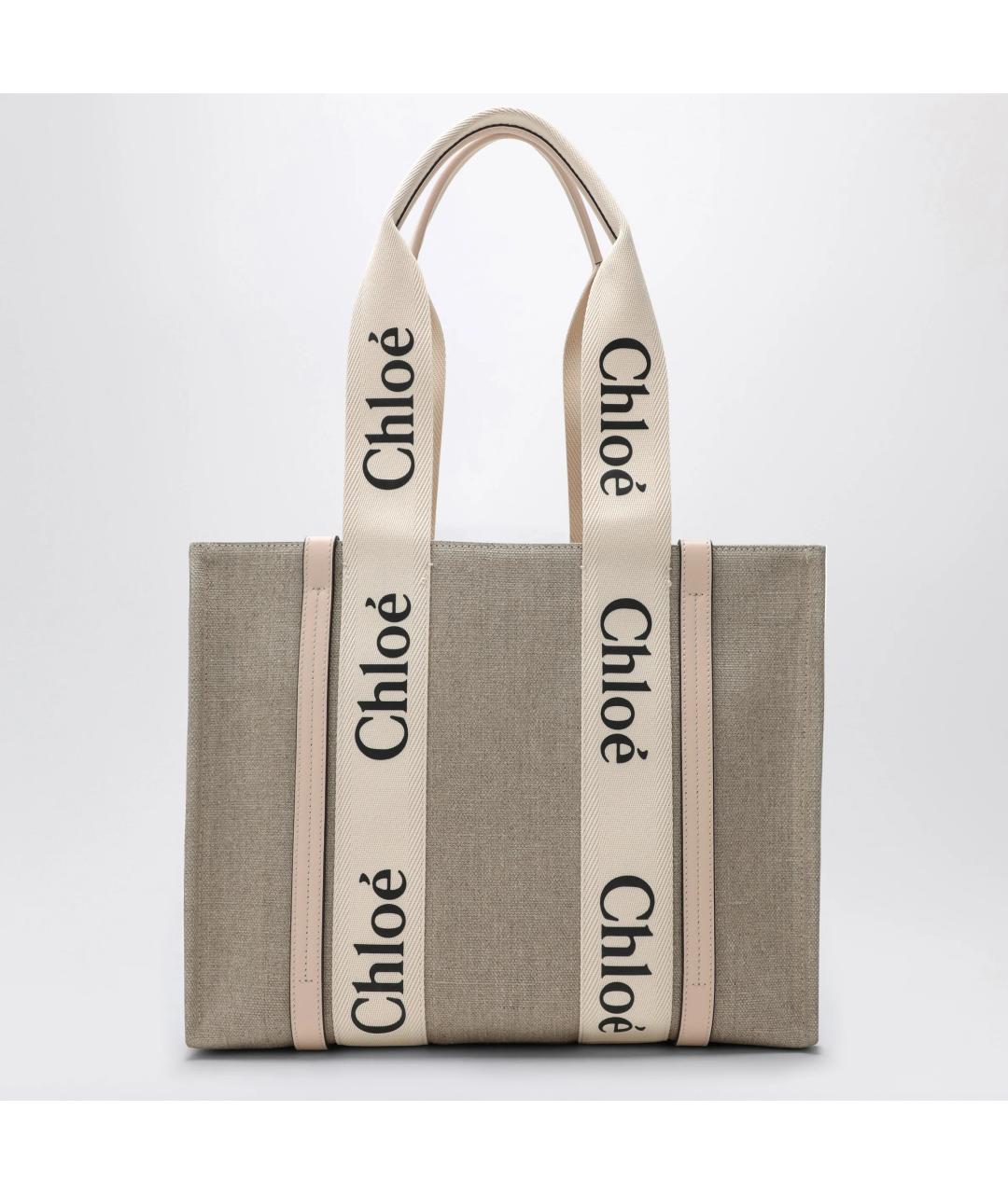 CHLOE Бежевая хлопковая сумка тоут, фото 3
