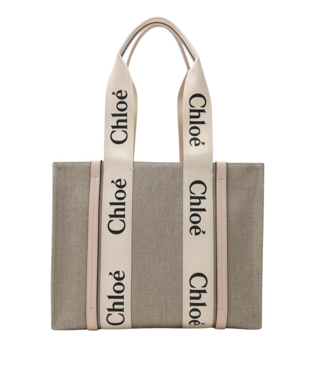 CHLOE Бежевая хлопковая сумка тоут, фото 1