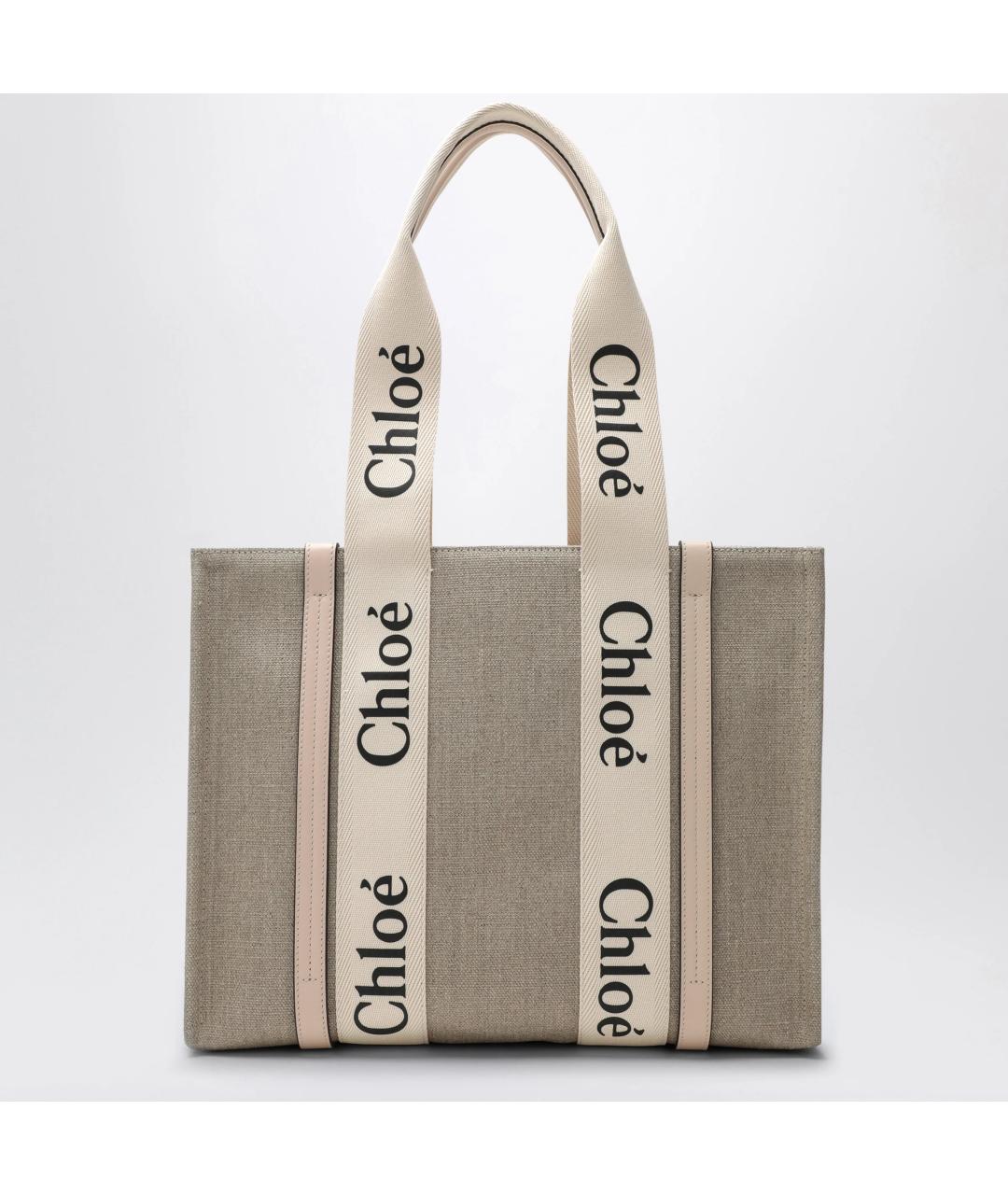 CHLOE Бежевая хлопковая сумка тоут, фото 2