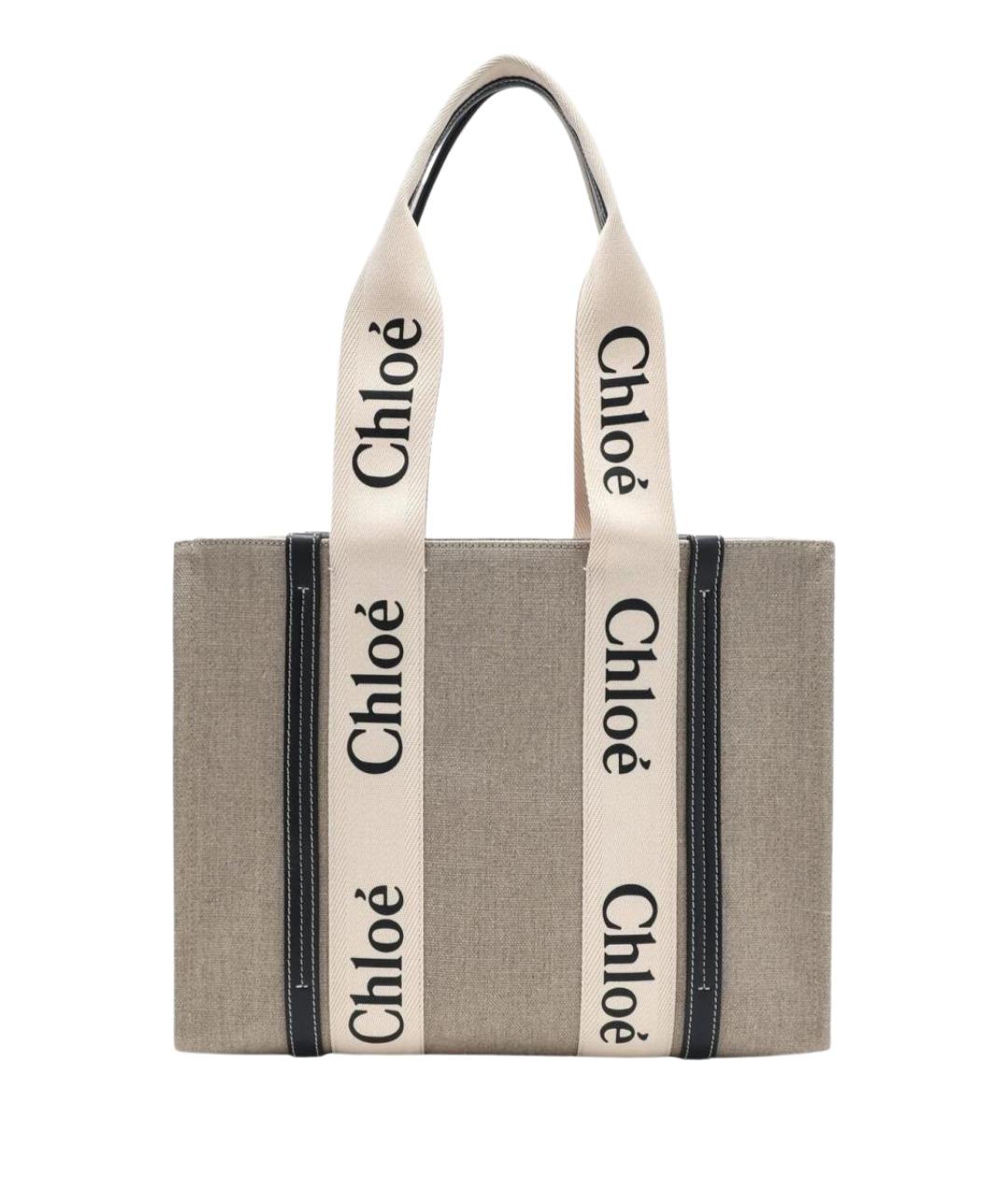 CHLOE Бежевая хлопковая сумка тоут, фото 1