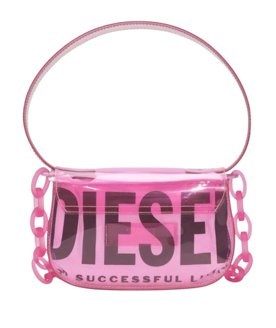 DIESEL Розовая сумка через плечо из лакированной кожи, фото 2
