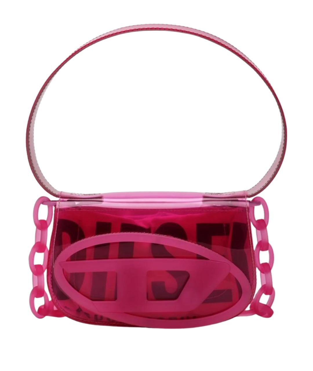 DIESEL Розовая сумка через плечо из лакированной кожи, фото 1