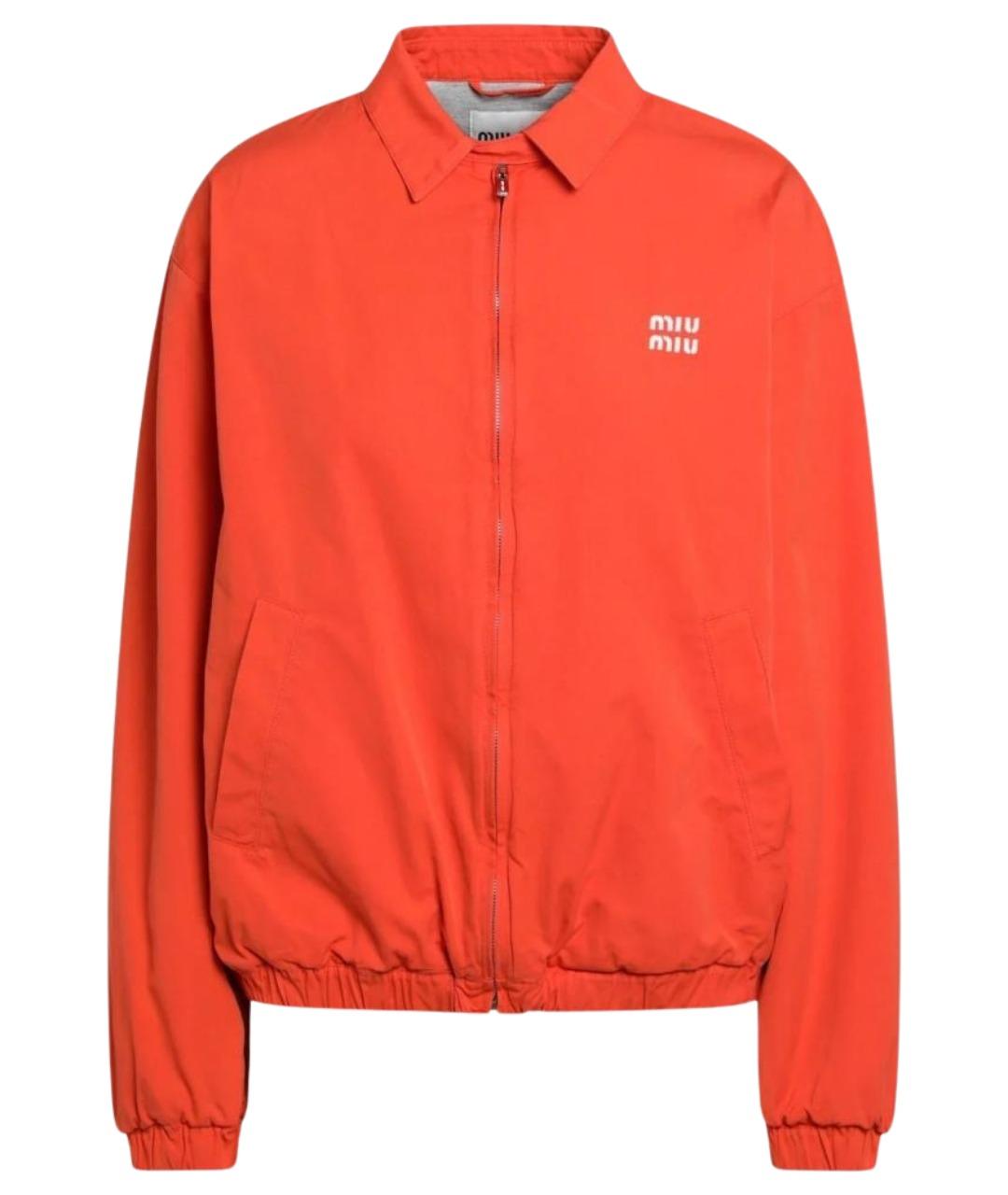 MIU MIU Оранжевая хлопковая куртка, фото 1