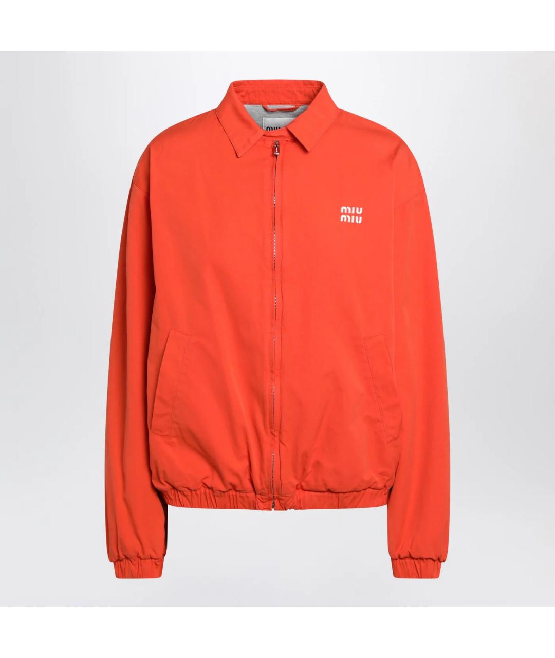 MIU MIU Оранжевая хлопковая куртка, фото 3